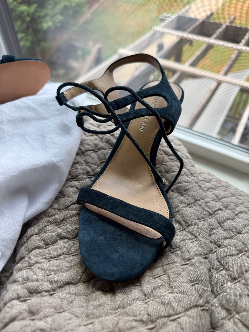 Women’s Strappy Suede Heeled Sandals - Blue